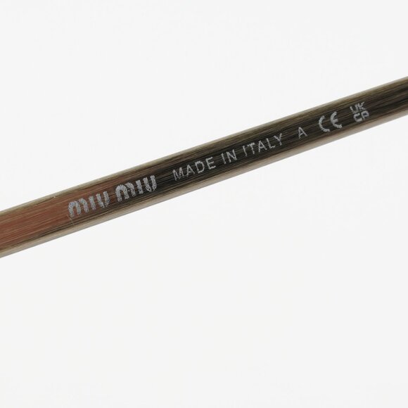 Miu Miu MUB50S 26C09Z Sunglasses Gold Rectangle Frame, Brown Lenses main image 4